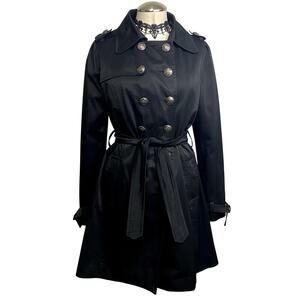Vintage 90's Cool Goth Matrix Cyber Douoble Breasted Belted Trench Coat
